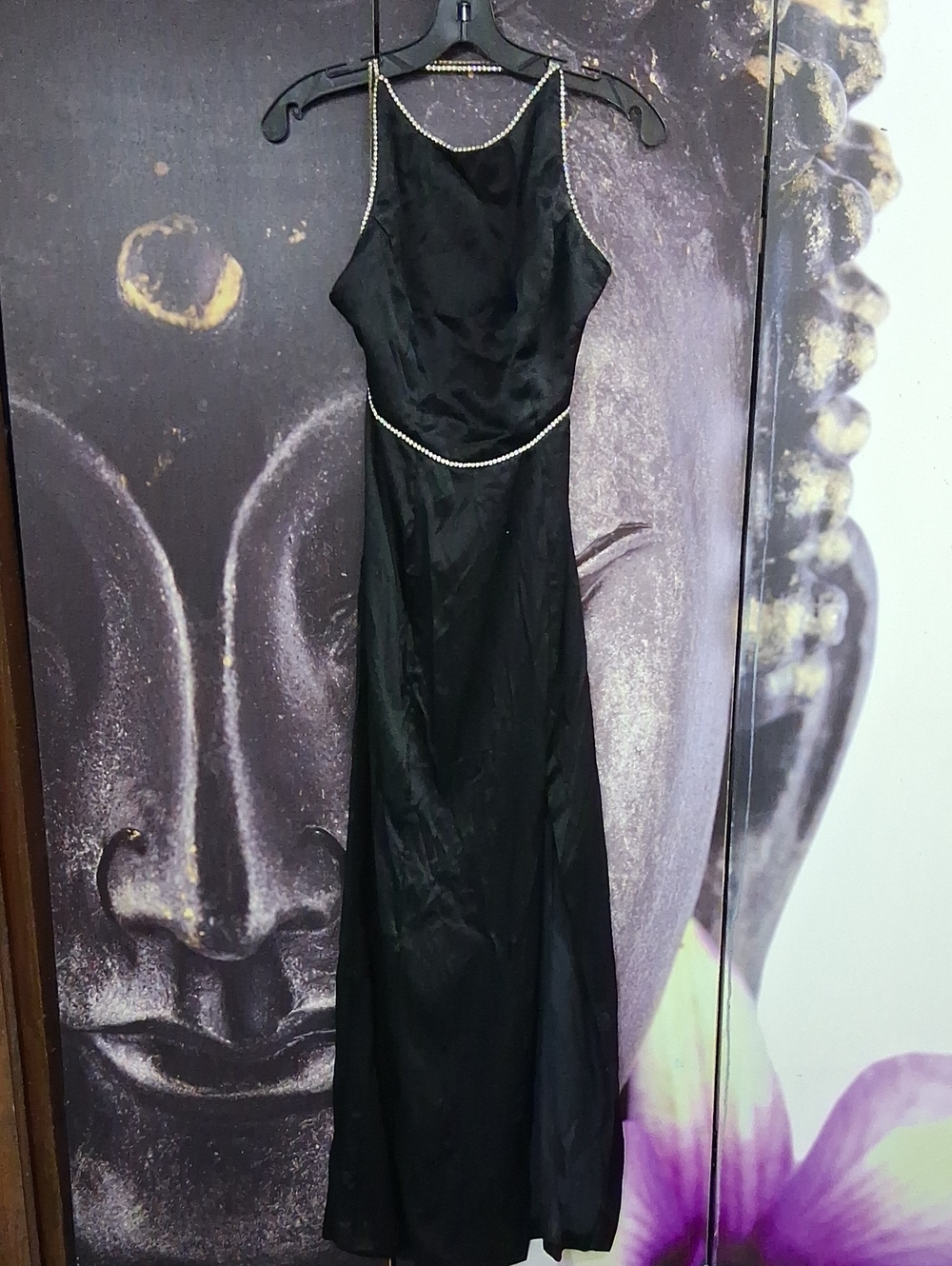 Blonde And Me Black Sleeveless Evening Gown with Rhingstone Trim Size 5/6